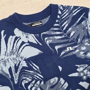 J. Lindberg Percy Golf Sweater Mens Size Large Hibiscus Blue Pullover Hawaiian